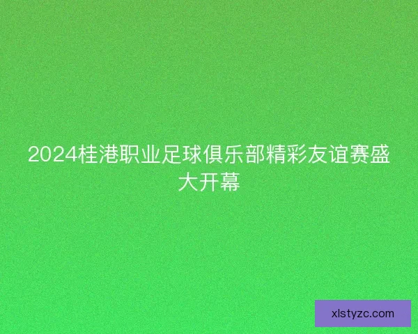 2024桂港职业足球俱乐部精彩友谊赛盛大开幕